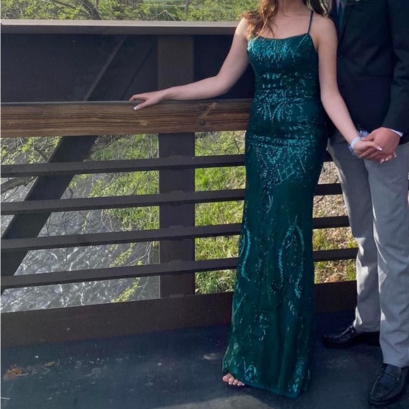 Prom Girl size 6 Forest Green prom dress - Picture 6 of 6